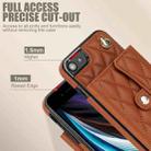 For iPhone SE 2022 / 2020 / 8 / 7 Crossbody Rhombic Horizontal Wallet Leather Phone Case(Brown) - 4
