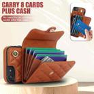 For iPhone SE 2022 / 2020 / 8 / 7 Crossbody Rhombic Horizontal Wallet Leather Phone Case(Brown) - 6