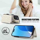 For iPhone 16 Pro Max Crossbody Rhombic Horizontal Wallet Leather Phone Case(White) - 3