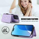 For iPhone 16 Pro Max Crossbody Rhombic Horizontal Wallet Leather Phone Case(Purple) - 3