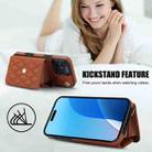 For iPhone 16 Pro Max Crossbody Rhombic Horizontal Wallet Leather Phone Case(Brown) - 3