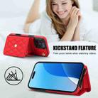 For iPhone 16 Pro Crossbody Rhombic Horizontal Wallet Leather Phone Case(Red) - 3