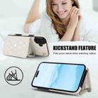 For iPhone 16 Plus Crossbody Rhombic Horizontal Wallet Leather Phone Case(White) - 3