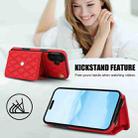 For iPhone 16 Crossbody Rhombic Horizontal Wallet Leather Phone Case(Red) - 3