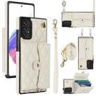 For Samsung Galaxy A53 5G Crossbody Rhombic Horizontal Wallet Leather Phone Case(White) - 1