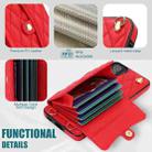 For Samsung Galaxy S21 5G Crossbody Rhombic Horizontal Wallet Leather Phone Case(Red) - 5