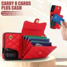 For Samsung Galaxy S21 5G Crossbody Rhombic Horizontal Wallet Leather Phone Case(Red) - 6