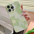 For iPhone 15 Pro PC Phone Case(Green Flower) - 1