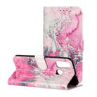 For Huawei P smart 2020 Colored Drawing Marble Pattern Horizontal Flip PU Leather Case with Holder & Card Slots & Wallet(Pink Sea Water) - 1