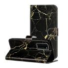 For Huawei P40 Colored Drawing Marble Pattern Horizontal Flip PU Leather Case with Holder & Card Slots & Wallet(Black Gold Marble) - 1