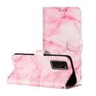 For Huawei P40 Colored Drawing Marble Pattern Horizontal Flip PU Leather Case with Holder & Card Slots & Wallet(Pink Marble) - 1