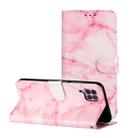 For Huawei P40 Lite Colored Drawing Marble Pattern Horizontal Flip PU Leather Case with Holder & Card Slots & Wallet(Pink Marble) - 1