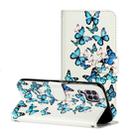 For Huawei P40 Lite Colored Drawing Marble Pattern Horizontal Flip PU Leather Case with Holder & Card Slots & Wallet(Blue Butterfly) - 1