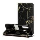 For Huawei Y6p Colored Drawing Marble Pattern Horizontal Flip PU Leather Case with Holder & Card Slots & Wallet(Black Gold Marble) - 1
