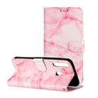 For Huawei Y6p Colored Drawing Marble Pattern Horizontal Flip PU Leather Case with Holder & Card Slots & Wallet(Pink Marble) - 1