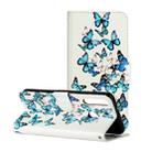 For Huawei Y6p Colored Drawing Marble Pattern Horizontal Flip PU Leather Case with Holder & Card Slots & Wallet(Blue Butterfly) - 1