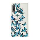 For Huawei Y6p Colored Drawing Marble Pattern Horizontal Flip PU Leather Case with Holder & Card Slots & Wallet(Blue Butterfly) - 3