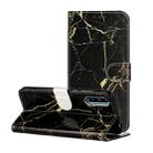 For Huawei Y8p / Enjoy 10s Colored Drawing Marble Pattern Horizontal Flip PU Leather Case with Holder & Card Slots & Wallet(Black Gold Marble) - 1