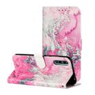 For Huawei Y8p / Enjoy 10s Colored Drawing Marble Pattern Horizontal Flip PU Leather Case with Holder & Card Slots & Wallet(Pink Sea Water) - 1