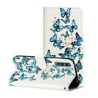 For Huawei Y8p / Enjoy 10s Colored Drawing Marble Pattern Horizontal Flip PU Leather Case with Holder & Card Slots & Wallet(Blue Butterfly) - 1