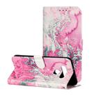 For LG K51 Colored Drawing Marble Pattern Horizontal Flip PU Leather Case with Holder & Card Slots & Wallet(Pink Sea Water) - 1