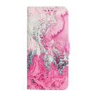 For LG K51 Colored Drawing Marble Pattern Horizontal Flip PU Leather Case with Holder & Card Slots & Wallet(Pink Sea Water) - 2