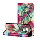 For LG K51 Colored Drawing Marble Pattern Horizontal Flip PU Leather Case with Holder & Card Slots & Wallet(Butterfly Wind Chimes) - 1