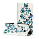 For LG Stylo 6 Colored Drawing Marble Pattern Horizontal Flip PU Leather Case with Holder & Card Slots & Wallet(Blue Butterfly) - 1