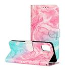 For Samsung Galaxy A41 Colored Drawing Marble Pattern Horizontal Flip PU Leather Case with Holder & Card Slots & Wallet(Pink Green Marble) - 1