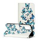 For Samsung Galaxy A41 Colored Drawing Marble Pattern Horizontal Flip PU Leather Case with Holder & Card Slots & Wallet(Blue Butterfly) - 1