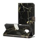 For Xiaomi Redmi Note 9 Pro Colored Drawing Marble Pattern Horizontal Flip PU Leather Case with Holder & Card Slots & Wallet(Black Gold Marble) - 1