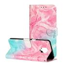 For Xiaomi Redmi Note 9 Pro Colored Drawing Marble Pattern Horizontal Flip PU Leather Case with Holder & Card Slots & Wallet(Pink Green Marble) - 1