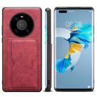 For Huawei Mate 60 Denior PU Single Card Slot Holder Phone Case(Red) - 1