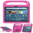 For Amazon Kindle Fire Max 11 Handle EVA Shockproof Tablet Case with Holder(Rose Red) - 1