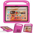 For Amazon Kindle Fire HD 10 2023 Handle EVA Shockproof Tablet Case with Holder(Rose Red) - 1