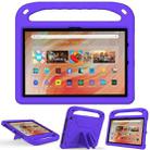 For Amazon Kindle Fire HD 10 2023 Handle EVA Shockproof Tablet Case with Holder(Purple) - 1