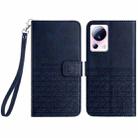 For Xiaomi 13 Lite Rhombic Texture Leather Phone Case with Lanyard(Blue) - 1