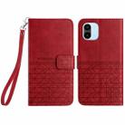 For Xiaomi Redmi A2 / A1 Rhombic Texture Leather Phone Case with Lanyard(Red) - 1