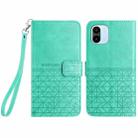 For Xiaomi Redmi A2 / A1 Rhombic Texture Leather Phone Case with Lanyard(Green) - 1