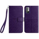 For Xiaomi Redmi Note 10 5G Rhombic Texture Leather Phone Case with Lanyard(Purple) - 1