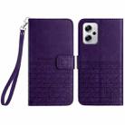 For Xiaomi Redmi Note 11T Pro Rhombic Texture Leather Phone Case with Lanyard(Purple) - 1