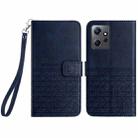 For Xiaomi Redmi Note 12 4G Global Rhombic Texture Leather Phone Case with Lanyard(Blue) - 1