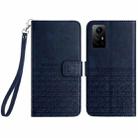 For Xiaomi Redmi Note 12S Rhombic Texture Leather Phone Case with Lanyard(Blue) - 1