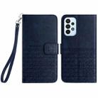 For Samsung Galaxy A23 Rhombic Texture Leather Phone Case with Lanyard(Blue) - 1