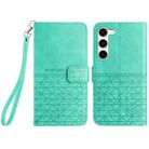 For Samsung Galaxy S23 5G Rhombic Texture Leather Phone Case with Lanyard(Green) - 1