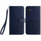 For Samsung Galaxy S23 FE 5G Rhombic Texture Leather Phone Case with Lanyard(Blue) - 1