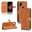 For Orbic Fun+ 4G Skin Feel Magnetic Flip Leather Phone Case(Brown) - 1