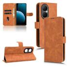 For Huawei Enjoy 80 Skin Feel Magnetic Flip Leather Phone Case(Brown) - 1