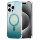 For iPhone 15 Pro Max Magic Diamond Blu-ray MagSafe Phone Case(White Blue Gradient) - 1