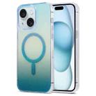 For iPhone 15 Plus Magic Diamond Blu-ray MagSafe Phone Case(White Blue Gradient) - 1